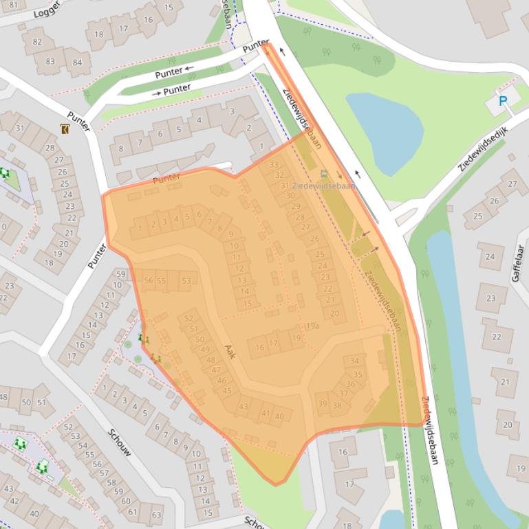 Kaart van postcodegebied 2991DA.