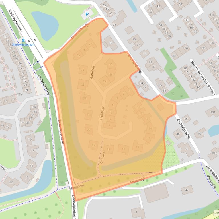 Kaart van postcodegebied 2991DB.