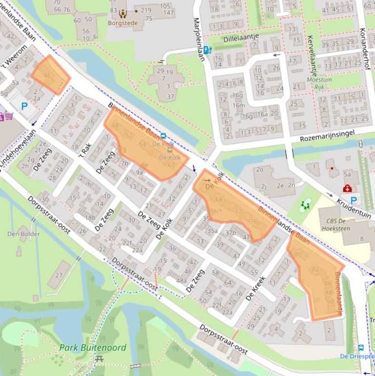 Kaart van postcodegebied 2991EB.