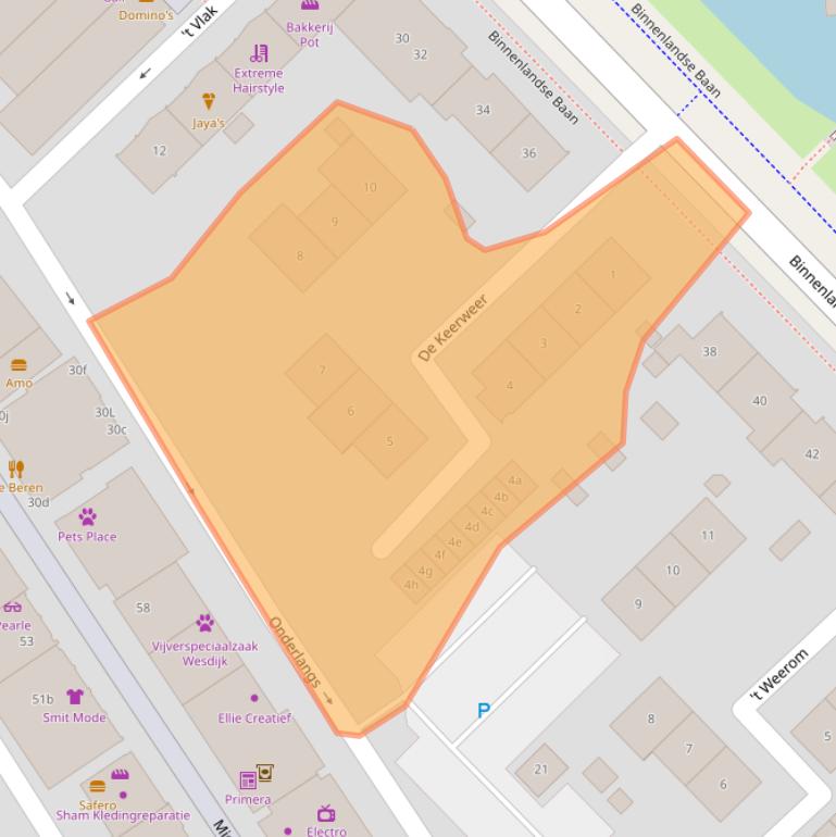 Kaart van postcodegebied 2991ED.