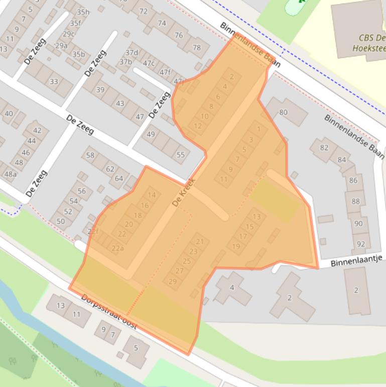 Kaart van postcodegebied 2991EG.