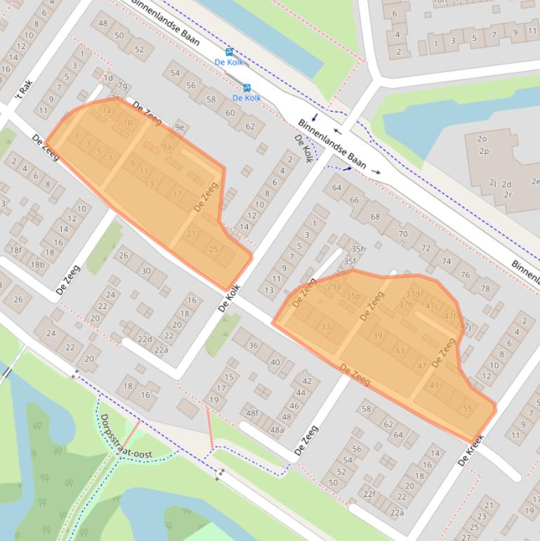 Kaart van postcodegebied 2991EH.