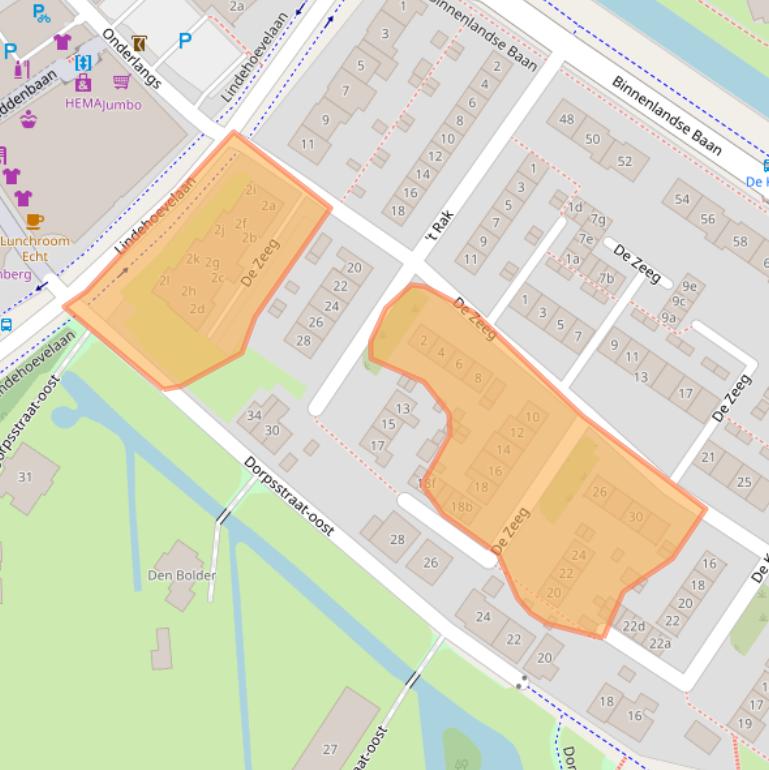 Kaart van postcodegebied 2991EJ.