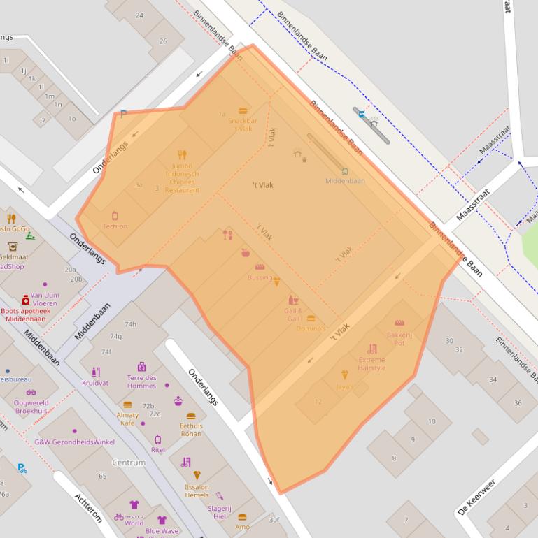 Kaart van postcodegebied 2991EP.