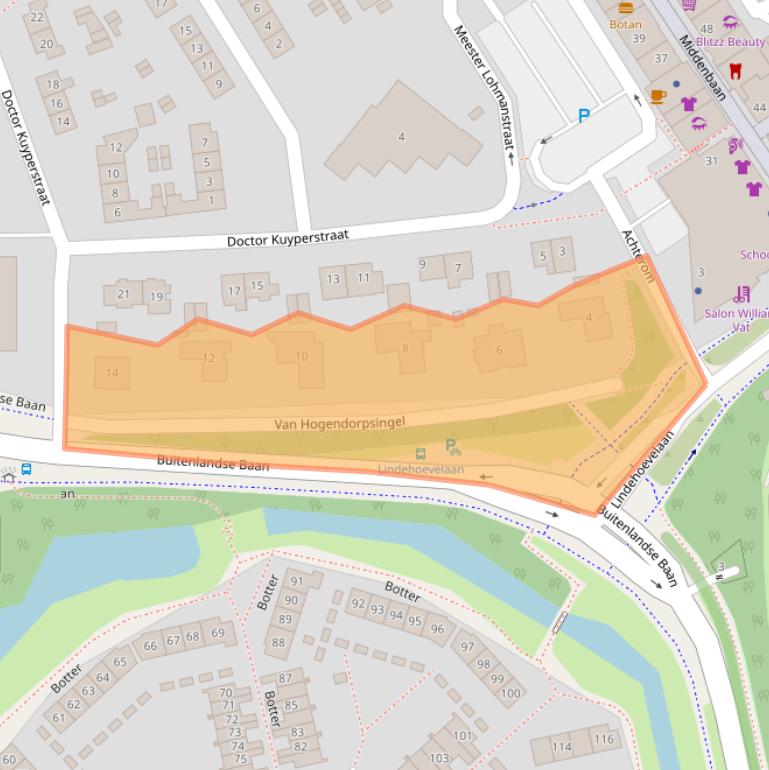 Kaart van postcodegebied 2991GJ.
