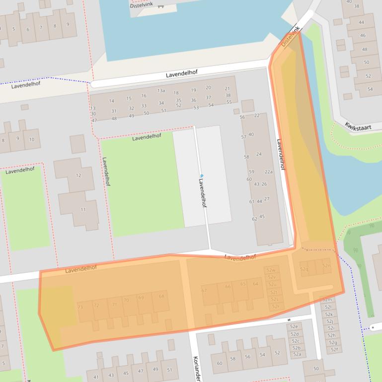 Kaart van postcodegebied 2991HK.