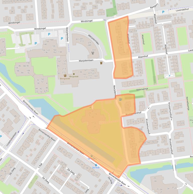 Kaart van postcodegebied 2991HL.