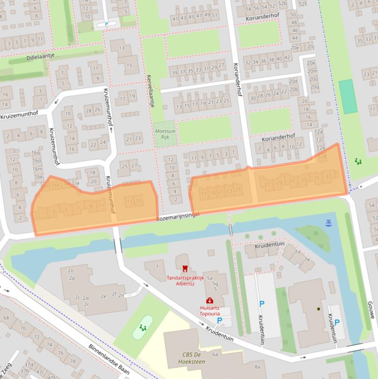 Kaart van postcodegebied 2991HM.