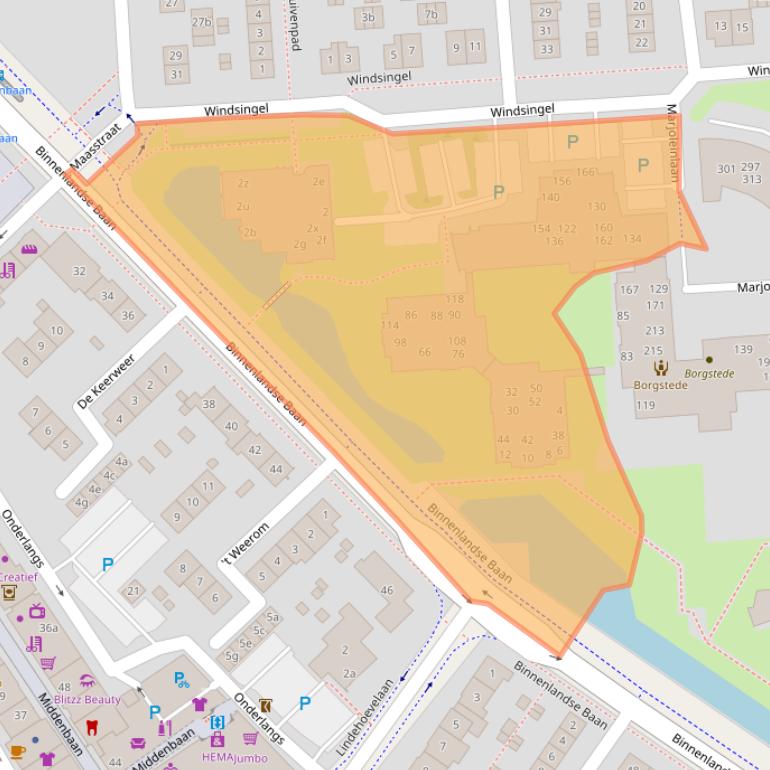 Kaart van postcodegebied 2991HN.