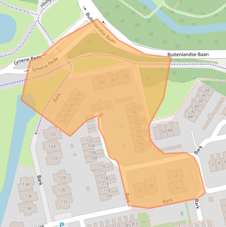 Kaart van postcodegebied 2991JE.