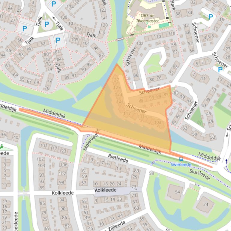 Kaart van postcodegebied 2991JK.