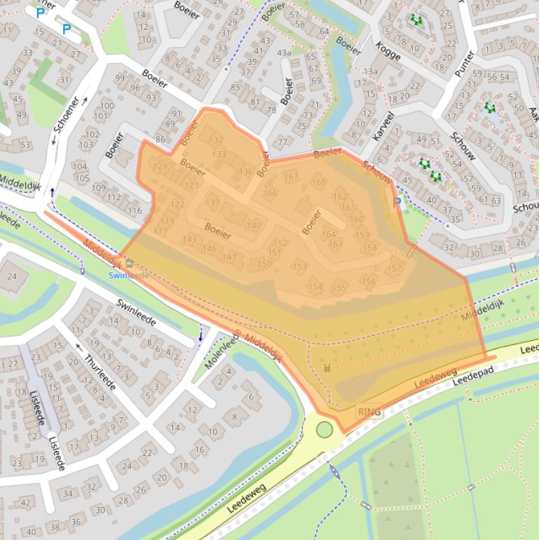 Kaart van postcodegebied 2991KH.