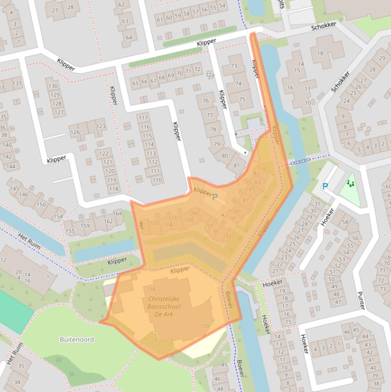 Kaart van postcodegebied 2991KM.