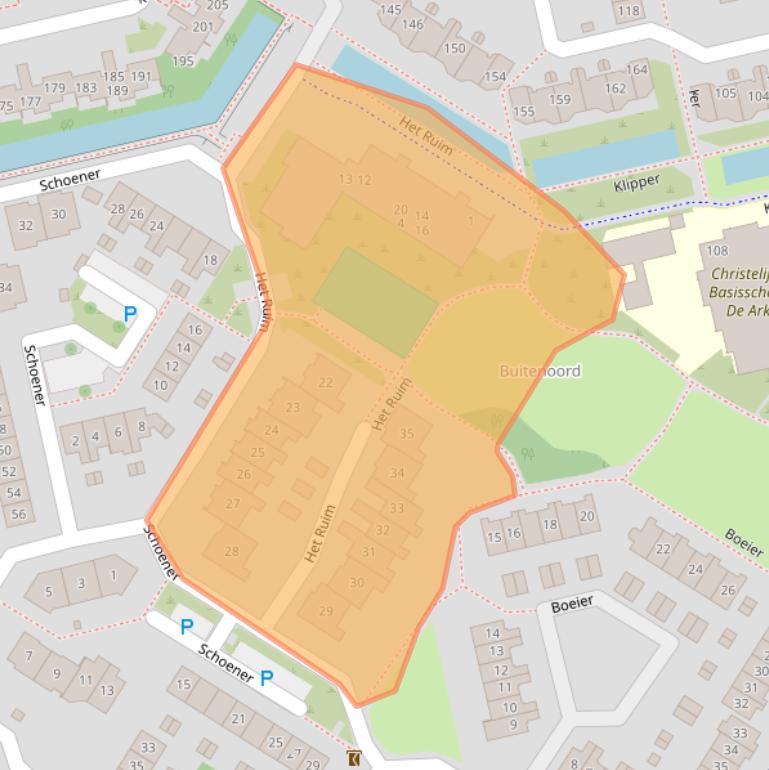 Kaart van postcodegebied 2991KS.