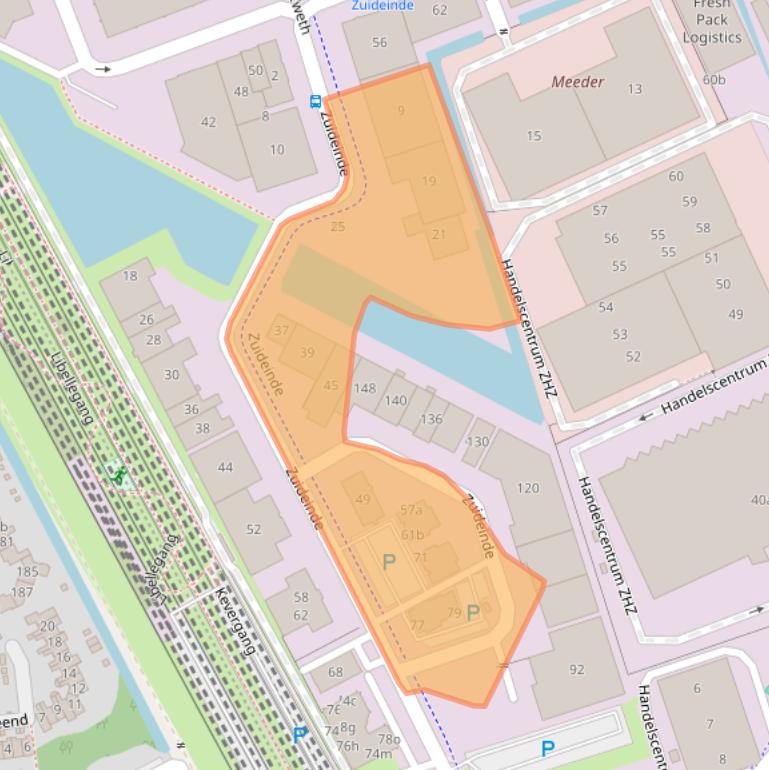 Kaart van postcodegebied 2991LJ.