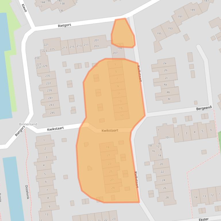 Kaart van postcodegebied 2991MH.