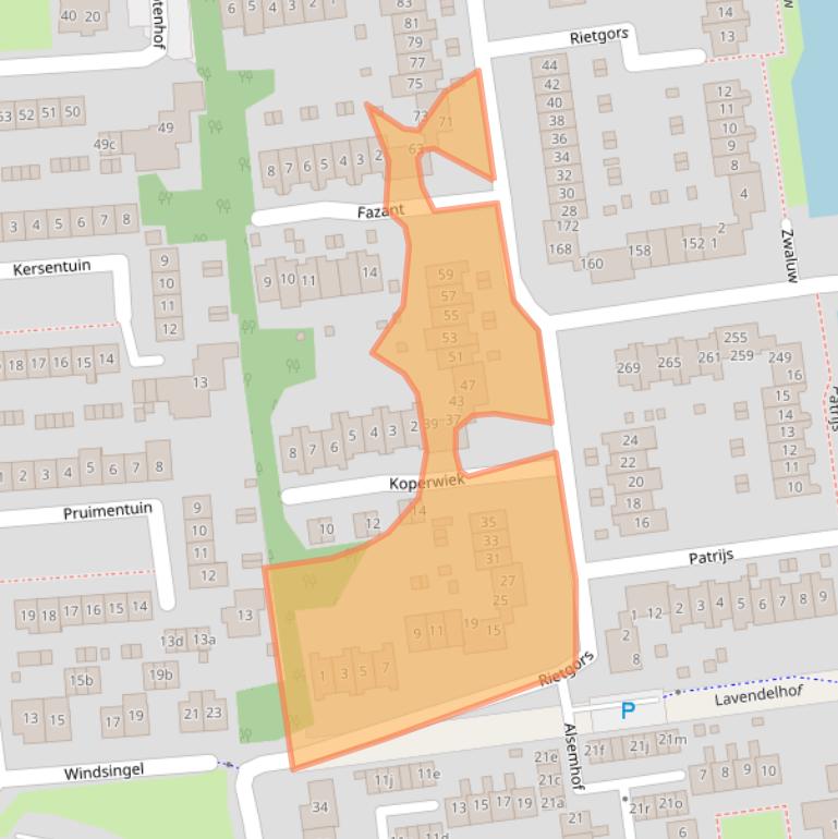 Kaart van postcodegebied 2991ML.