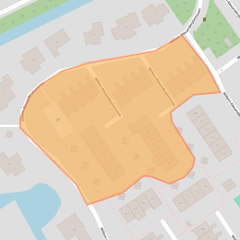 Kaart van postcodegebied 2991NA.