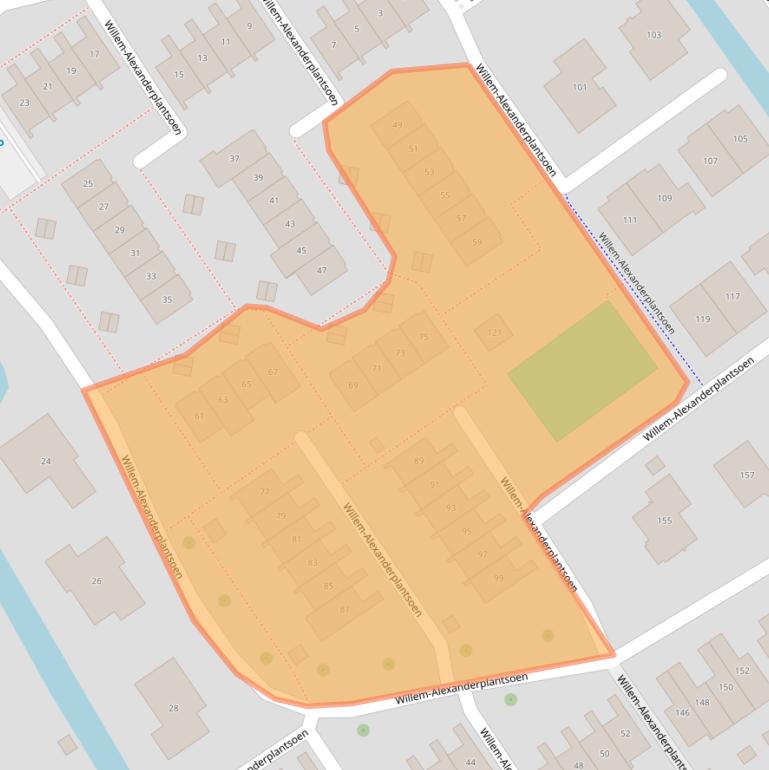 Kaart van postcodegebied 2991NB.