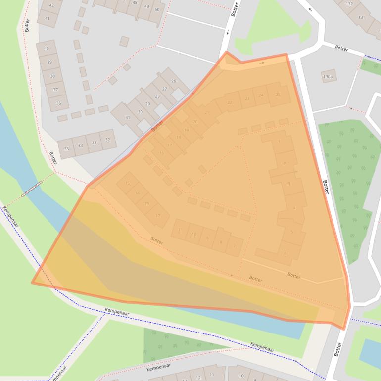 Kaart van postcodegebied 2991PA.
