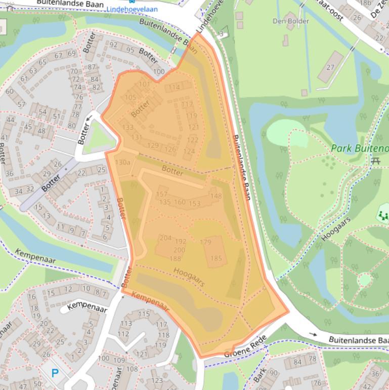 Kaart van postcodegebied 2991PE.