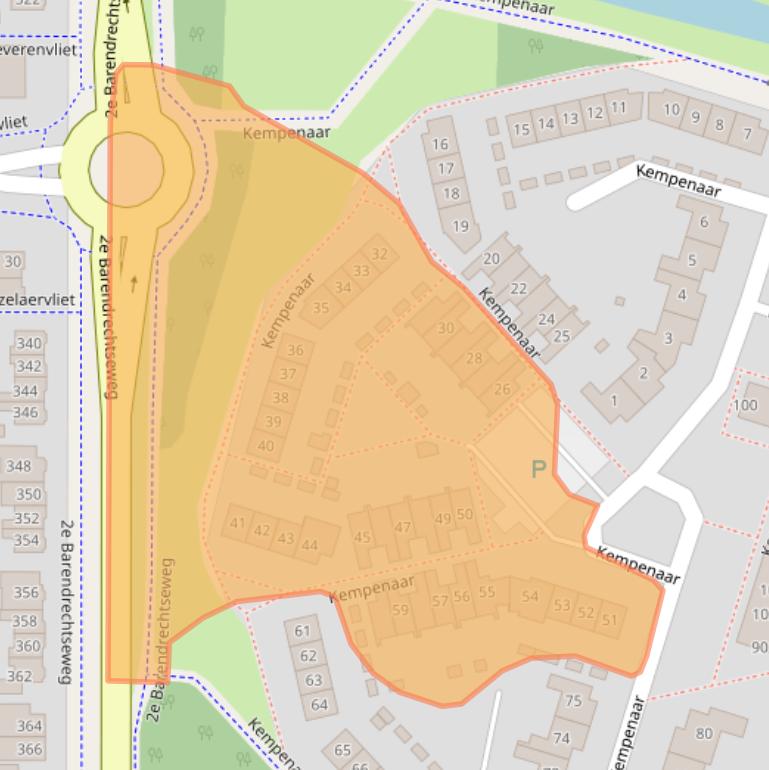 Kaart van postcodegebied 2991PH.