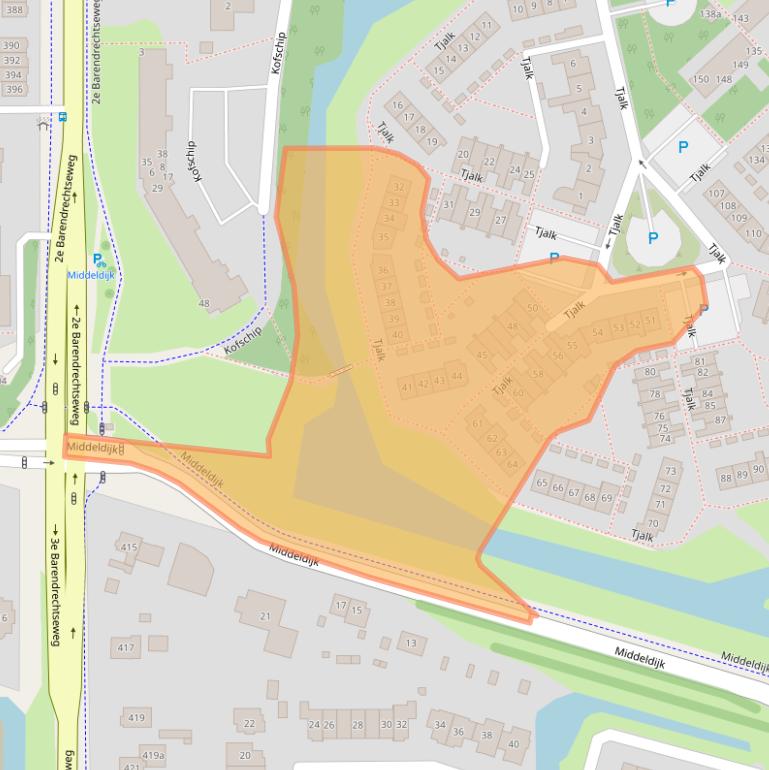 Kaart van postcodegebied 2991PN.