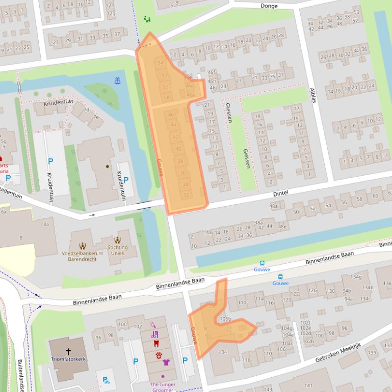 Kaart van postcodegebied 2991RJ.