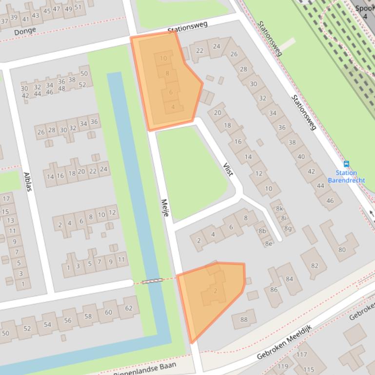 Kaart van postcodegebied 2991RM.