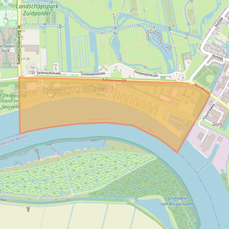 Kaart van postcodegebied 2991SB.