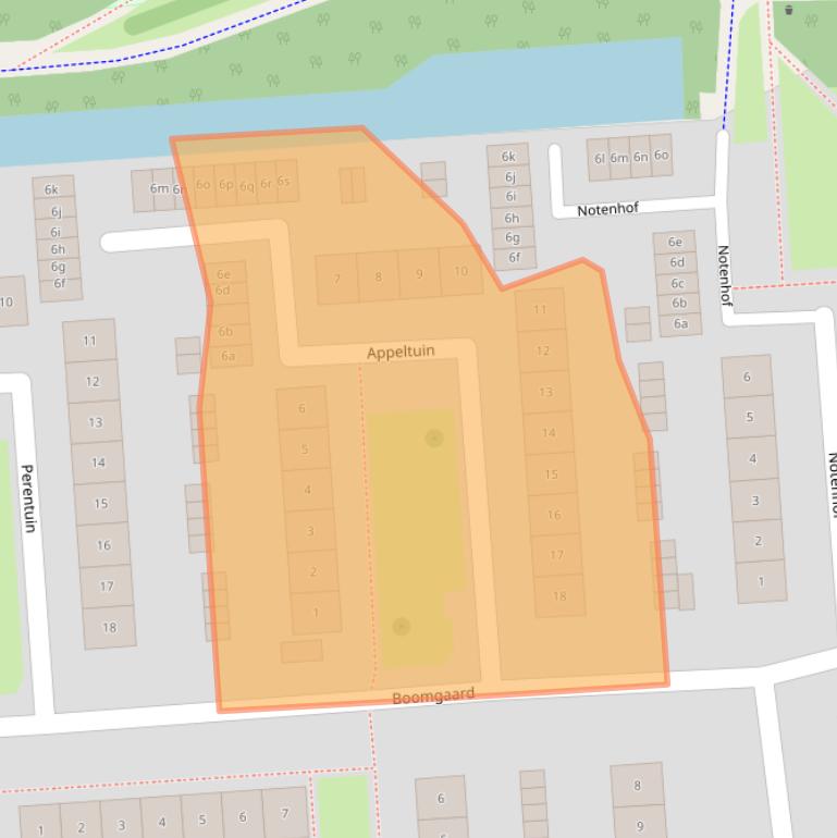 Kaart van postcodegebied 2991TB.