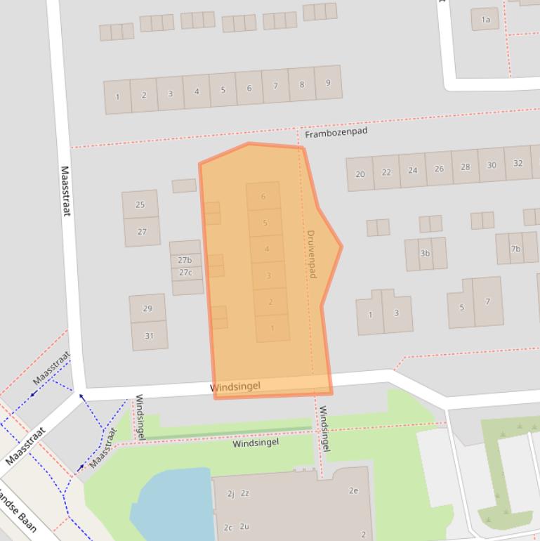 Kaart van postcodegebied 2991TE.