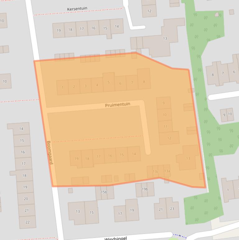 Kaart van postcodegebied 2991TP.