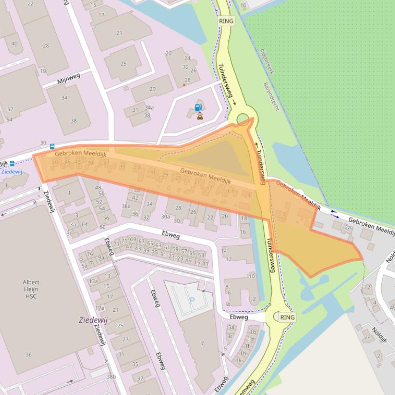 Kaart van postcodegebied 2991VB.