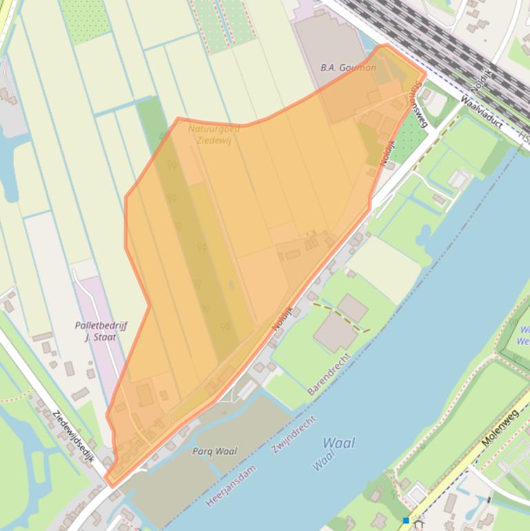 Kaart van postcodegebied 2991VL.