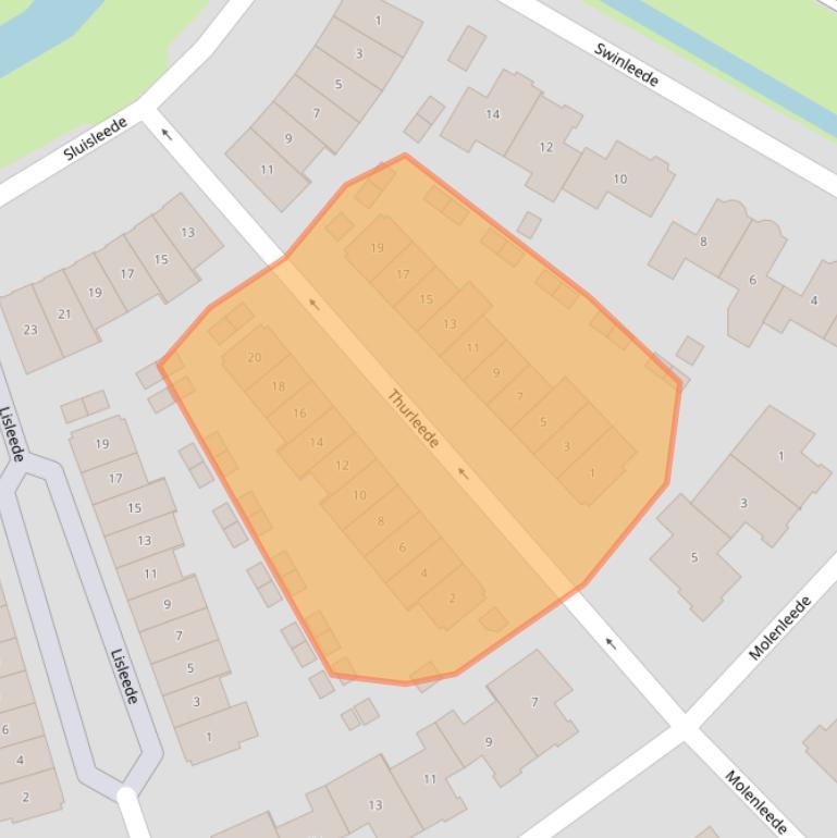 Kaart van postcodegebied 2991WC.