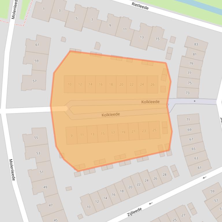 Kaart van postcodegebied 2991WL.