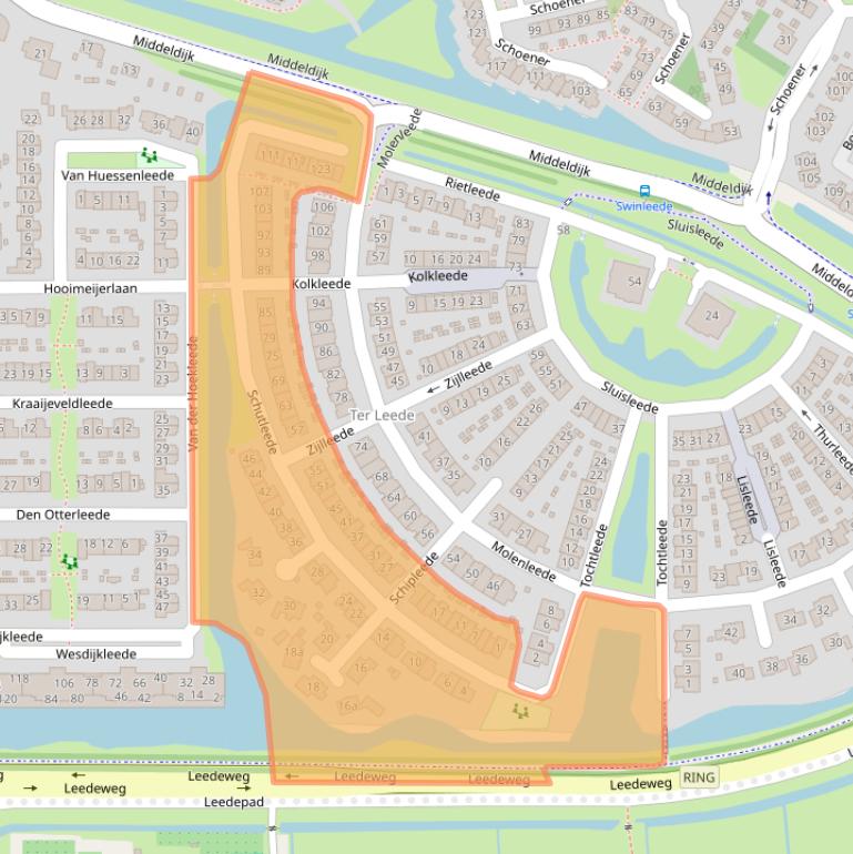 Kaart van postcodegebied 2991WP.