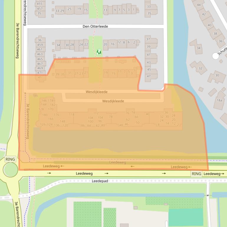 Kaart van postcodegebied 2991WX.