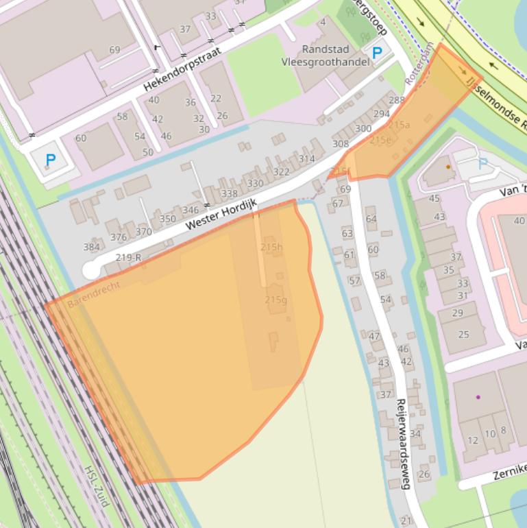 Kaart van postcodegebied 2991XG.