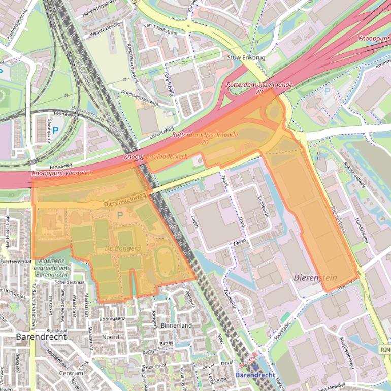 Kaart van postcodegebied 2991XJ.
