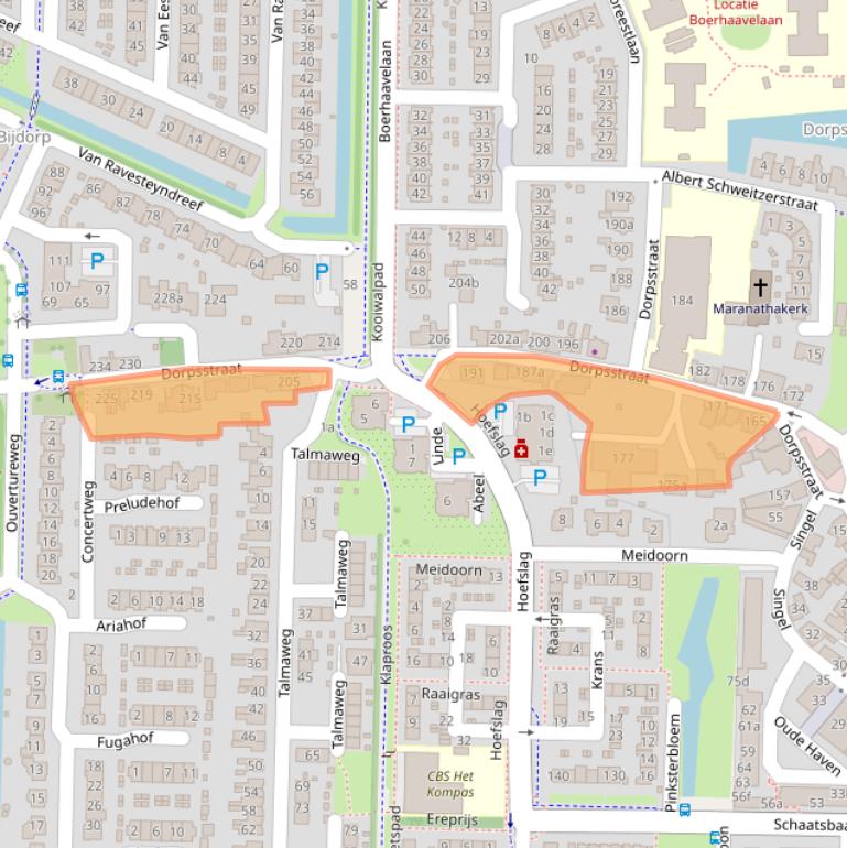 Kaart van postcodegebied 2992AA.
