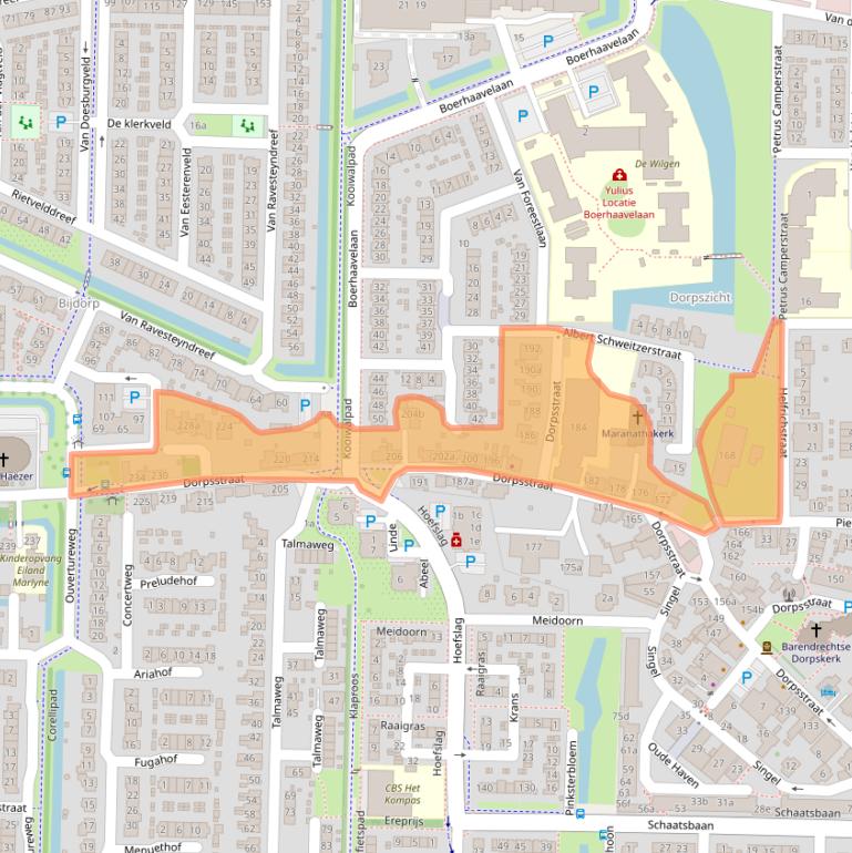 Kaart van postcodegebied 2992AB.