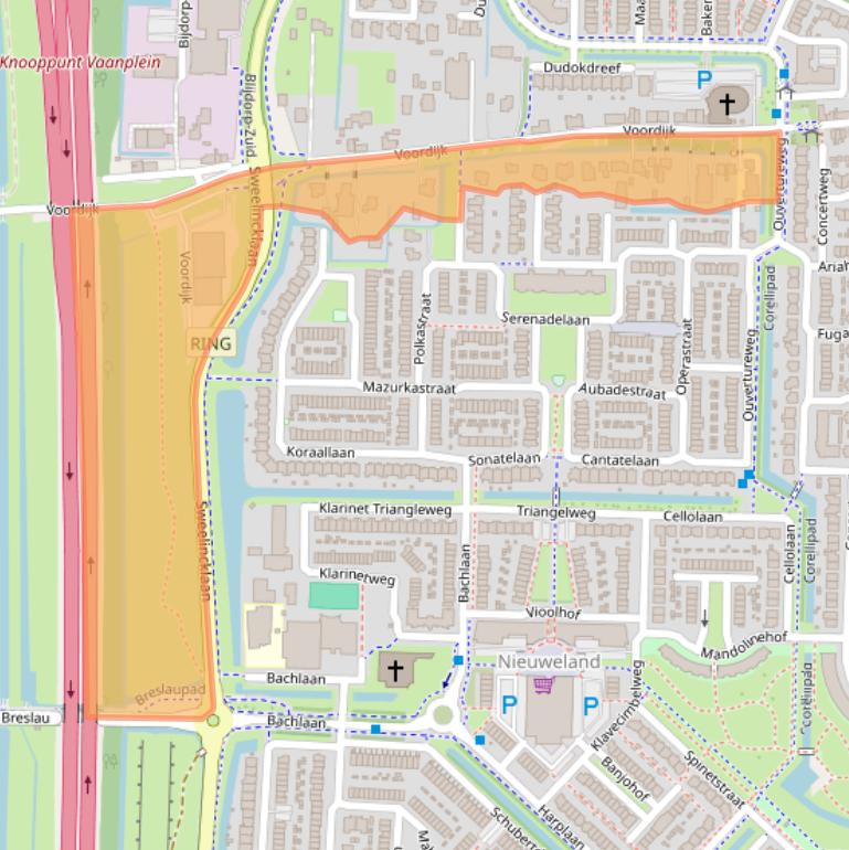 Kaart van postcodegebied 2992AL.