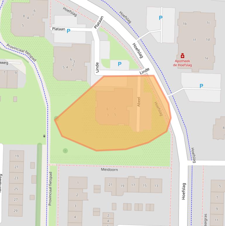 Kaart van postcodegebied 2992AN.