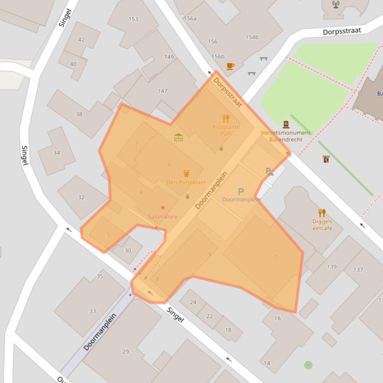 Kaart van postcodegebied 2992BC.