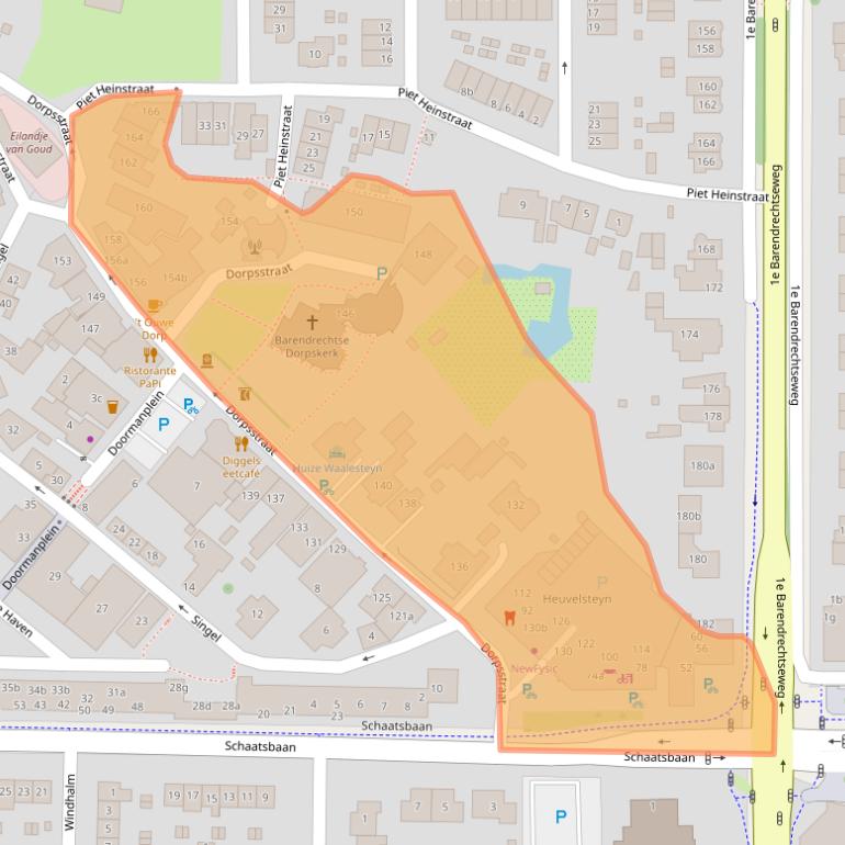 Kaart van postcodegebied 2992BE.