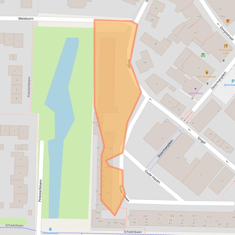 Kaart van postcodegebied 2992BL.