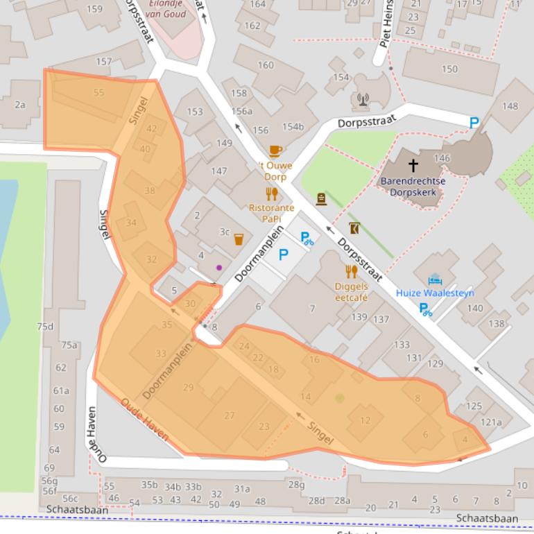 Kaart van postcodegebied 2992BN.