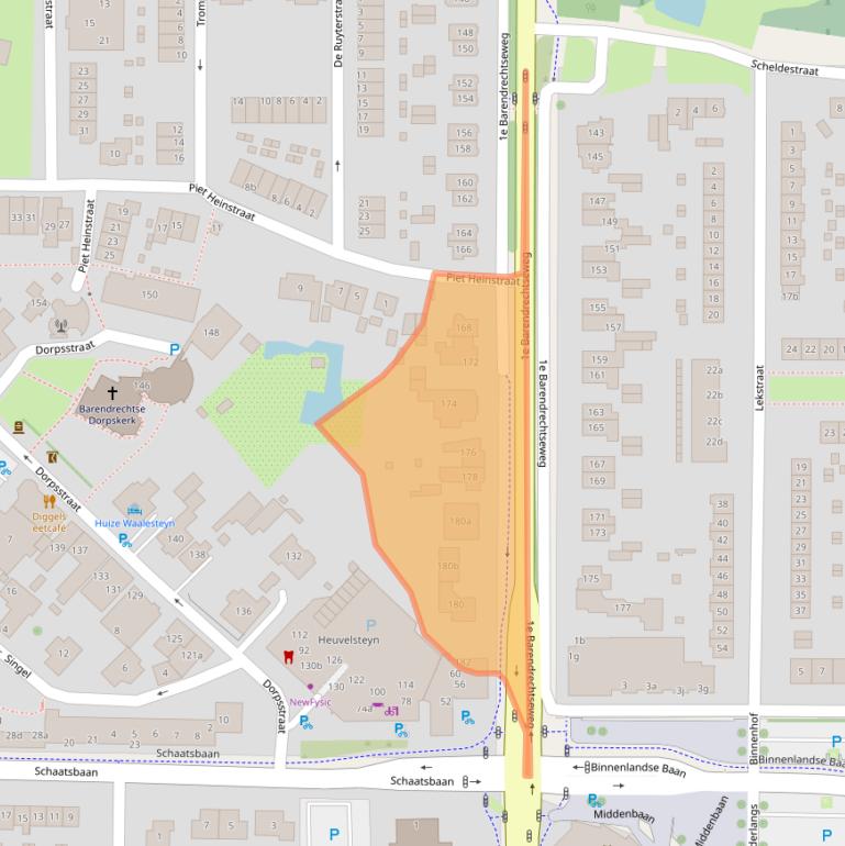 Kaart van postcodegebied 2992BS.